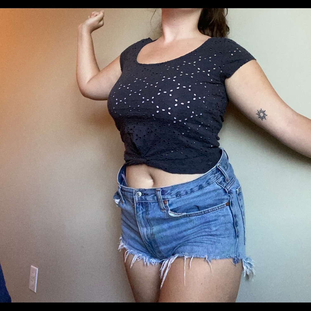Floral t shirt with cut outs
